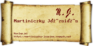 Martiniczky Józsiás névjegykártya